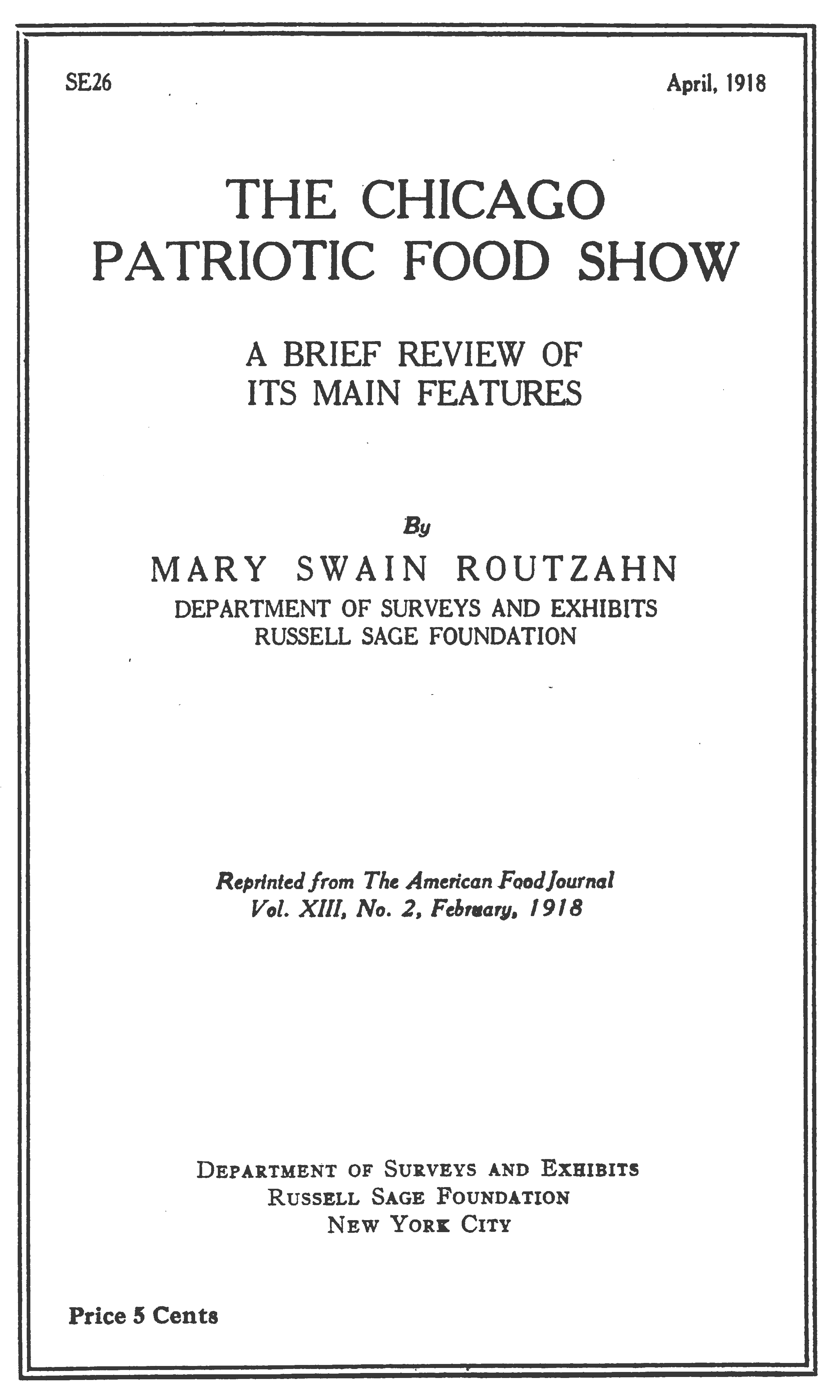 The Chicago Patriotic Food Show RSF